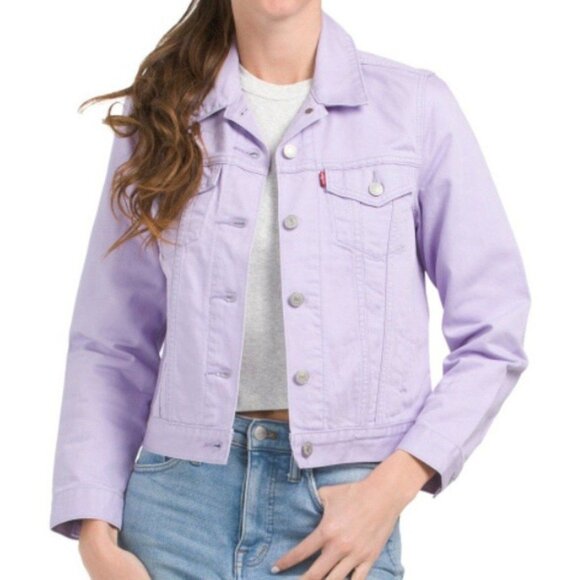 Levi's Jackets & Blazers - Levi's NWT Sz L Purple Rose Long Sleeve Denim Trucker Jacket